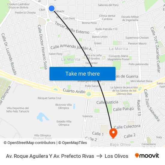 Av. Roque Aguilera Y Av. Prefecto Rivas to Los Olivos map