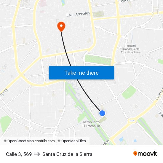 Calle 3, 569 to Santa Cruz de la Sierra map