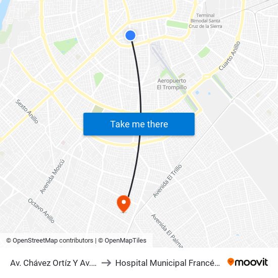 Av. Chávez Ortíz Y Av. Ana Barba to Hospital Municipal Francés-Emergencia map