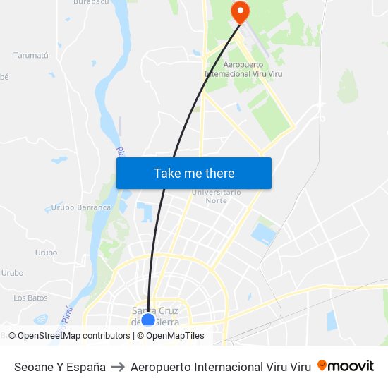 Seoane Y España to Aeropuerto Internacional Viru Viru map