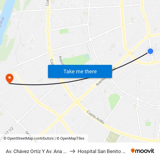 Av. Chávez Ortíz Y Av. Ana Barba to Hospital San Benito Menin map