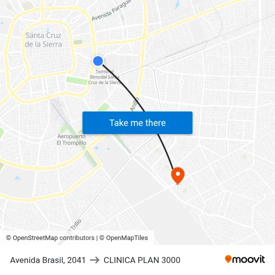 Avenida Brasil, 2041 to CLINICA PLAN 3000 map