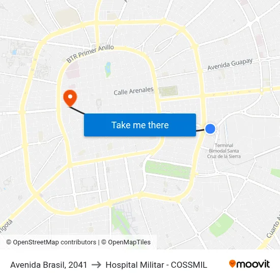 Avenida Brasil, 2041 to Hospital Militar - COSSMIL map