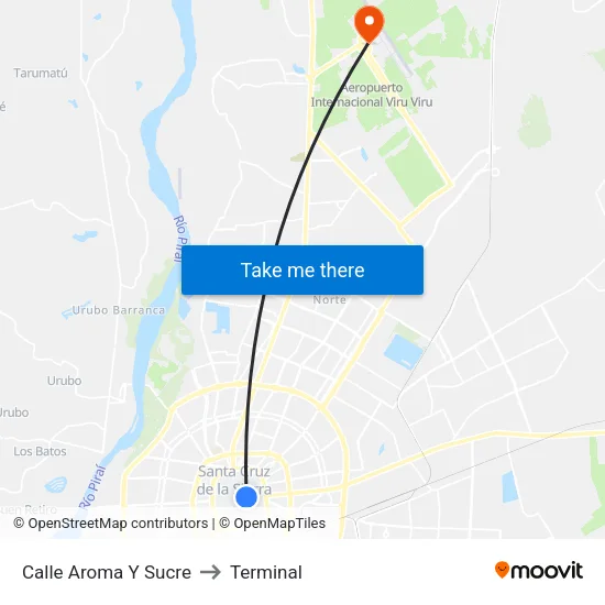 Calle Aroma Y Sucre to Terminal map