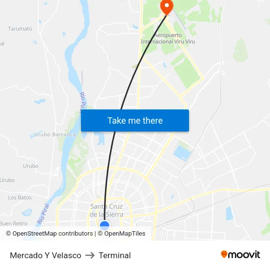Mercado Y Velasco to Terminal map
