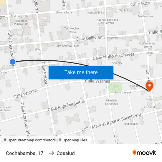 Cochabamba, 171 to Cosalud map