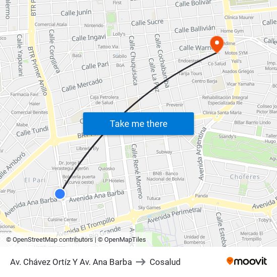 Av. Chávez Ortíz Y Av. Ana Barba to Cosalud map