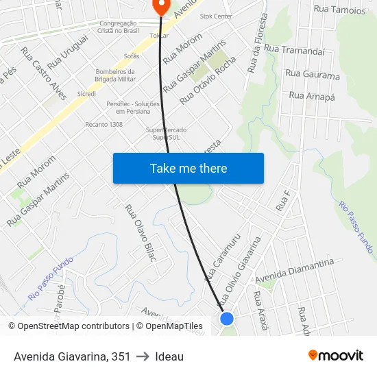 Avenida Giavarina, 351 to Ideau map