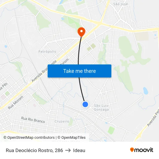 Rua Deoclécio Rostro, 286 to Ideau map