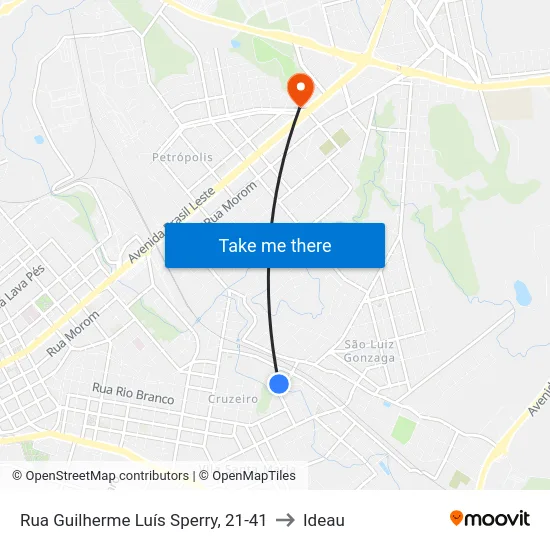 Rua Guilherme Luís Sperry, 21-41 to Ideau map