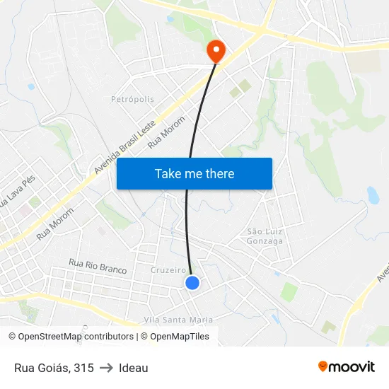 Rua Goiás, 315 to Ideau map