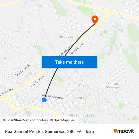 Rua General Prestes Guimarães, 380 to Ideau map