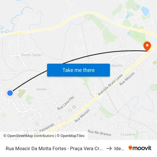 Rua Moacir Da Motta Fortes - Praça Vera Cruz to Ideau map