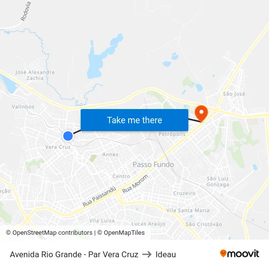 Avenida Rio Grande - Par Vera Cruz to Ideau map