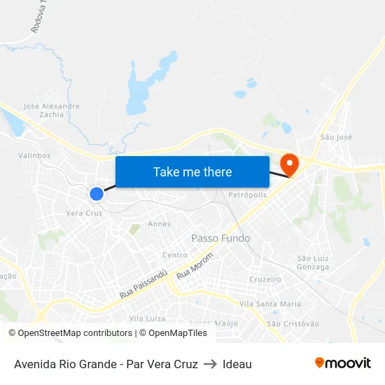 Avenida Rio Grande - Par Vera Cruz to Ideau map