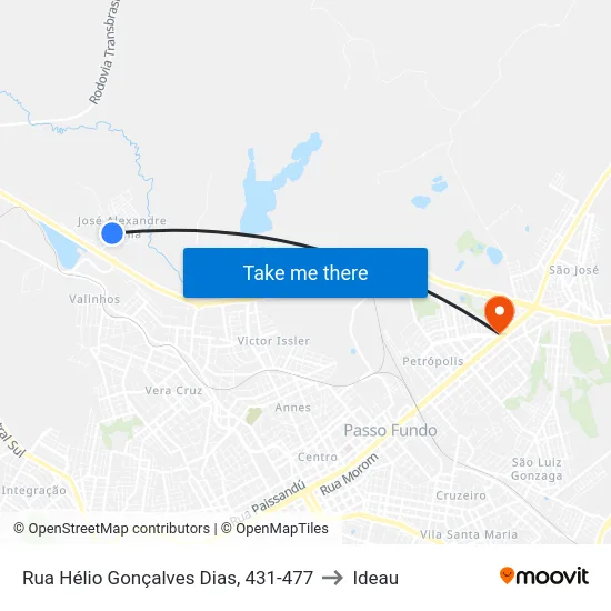 Rua Hélio Gonçalves Dias, 431-477 to Ideau map