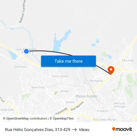 Rua Hélio Gonçalves Dias, 313-429 to Ideau map