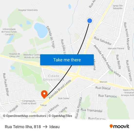 Rua Telmo Ilha, 818 to Ideau map