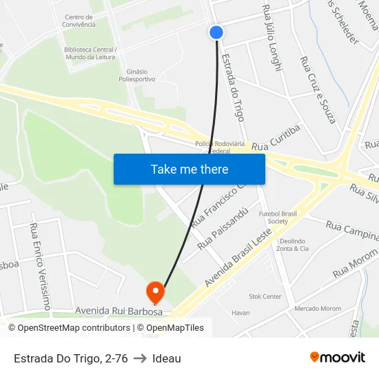 Estrada Do Trigo, 2-76 to Ideau map