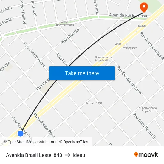 Avenida Brasil Leste, 840 to Ideau map