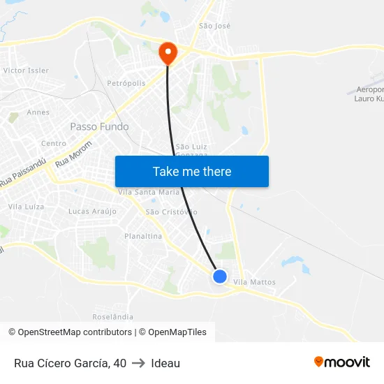 Rua Cícero García, 40 to Ideau map