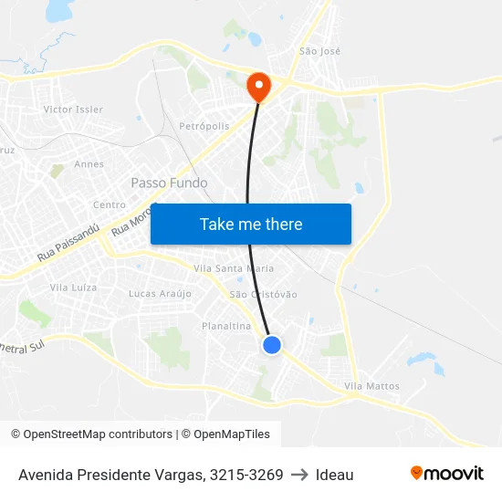 Avenida Presidente Vargas, 3215-3269 to Ideau map