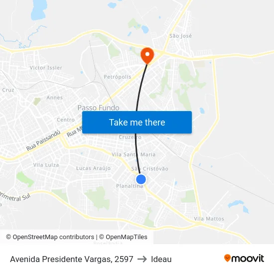 Avenida Presidente Vargas, 2597 to Ideau map