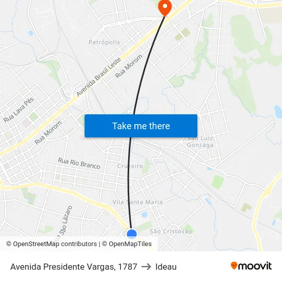 Avenida Presidente Vargas, 1787 to Ideau map