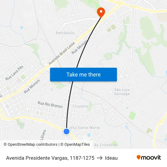 Avenida Presidente Vargas, 1187-1275 to Ideau map