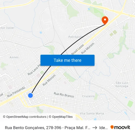 Rua Bento Gonçalves, 278-396 - Praça Mal. Floriano to Ideau map