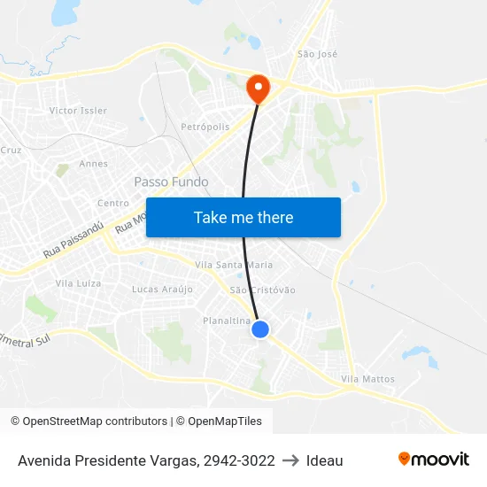 Avenida Presidente Vargas, 2942-3022 to Ideau map