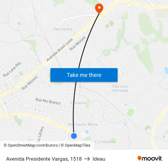 Avenida Presidente Vargas, 1518 to Ideau map