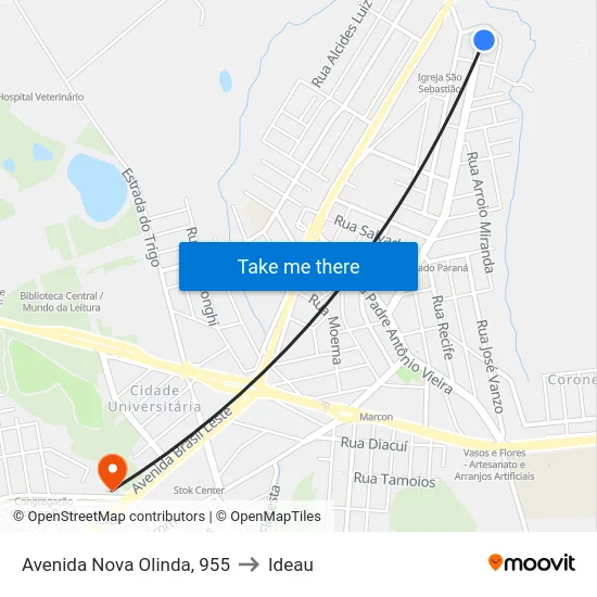Avenida Nova Olinda, 955 to Ideau map
