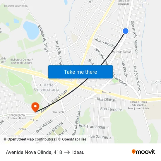 Avenida Nova Olinda, 418 to Ideau map