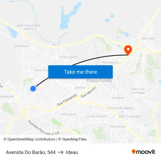 Avenida Do Barão, 544 to Ideau map