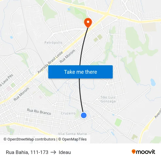 Rua Bahia, 111-173 to Ideau map