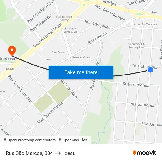 Rua São Marcos, 384 to Ideau map