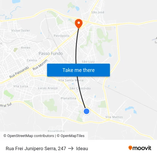 Rua Frei Junípero Serra, 247 to Ideau map