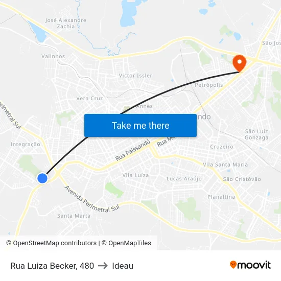 Rua Luiza Becker, 480 to Ideau map