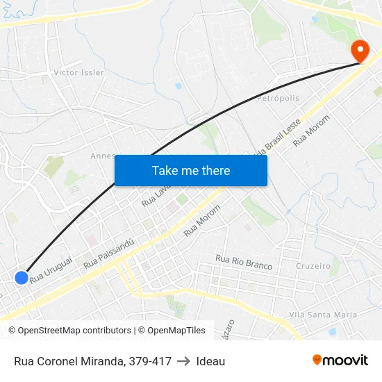 Rua Coronel Miranda, 379-417 to Ideau map