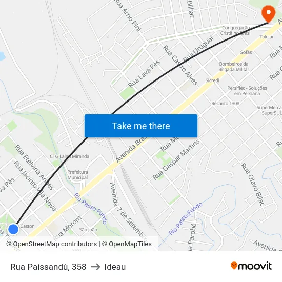 Rua Paissandú, 358 to Ideau map