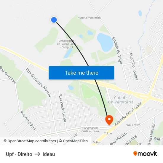 Upf - Direito to Ideau map