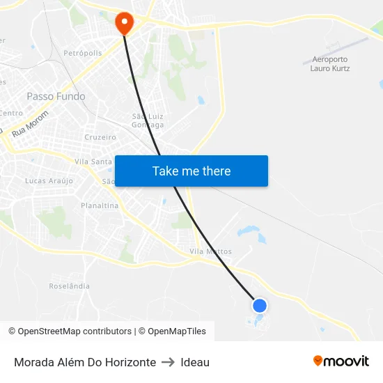 Morada Além Do Horizonte to Ideau map