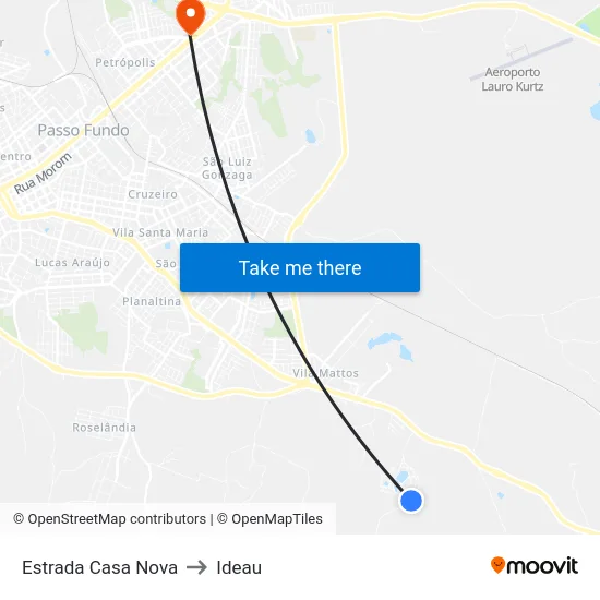 Estrada Casa Nova to Ideau map