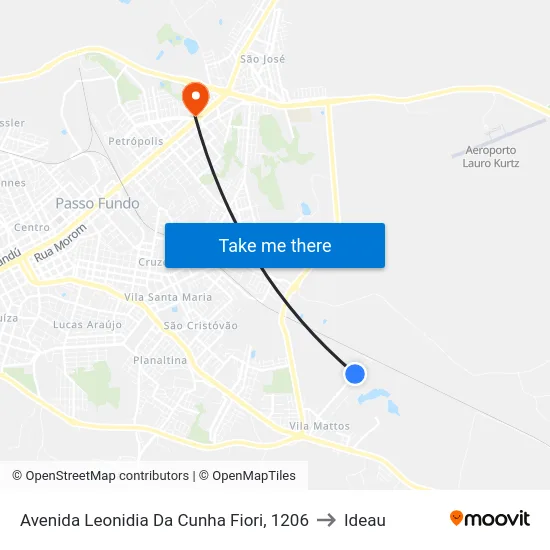 Avenida Leonidia Da Cunha Fiori, 1206 to Ideau map