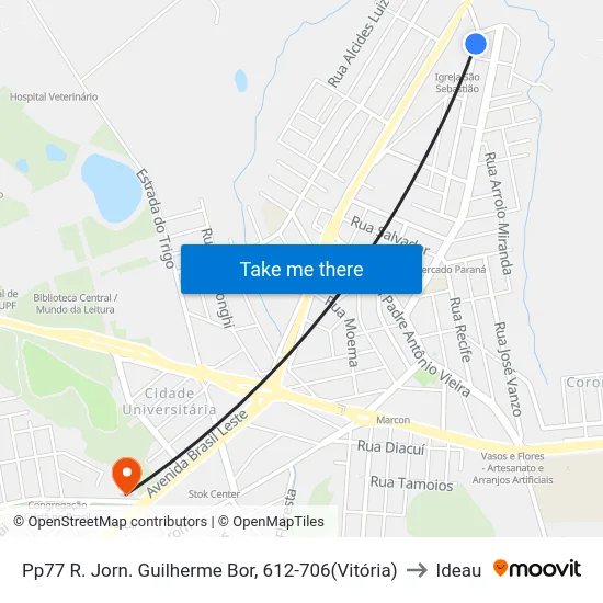 Pp77 R. Jorn. Guilherme Bor, 612-706(Vitória) to Ideau map