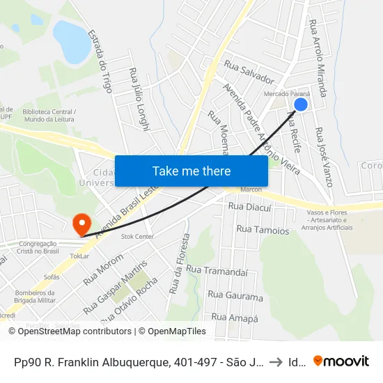 Pp90 R. Franklin Albuquerque, 401-497 - São José(Luciano Polimentos) to Ideau map