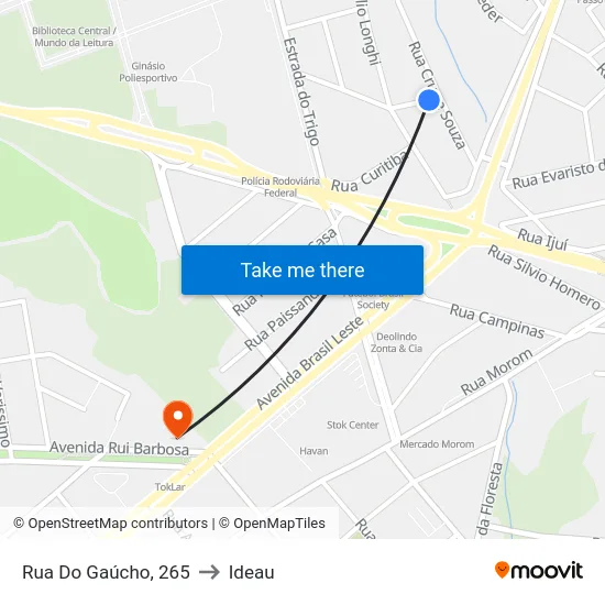 Rua Do Gaúcho, 265 to Ideau map