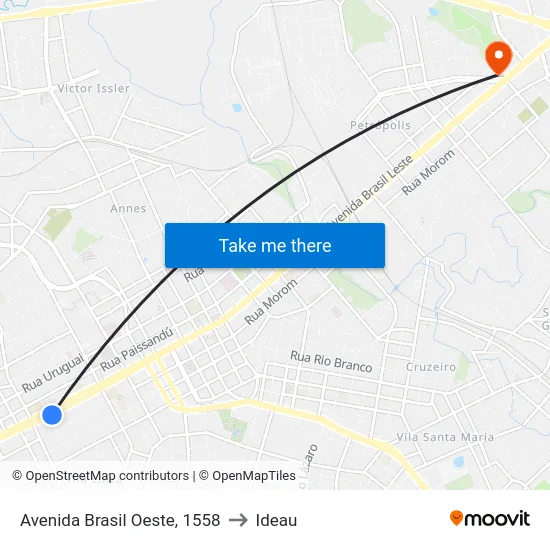 Avenida Brasil Oeste, 1558 to Ideau map