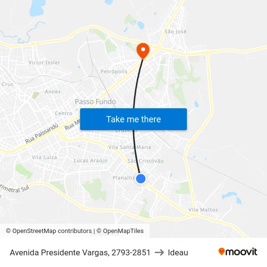 Avenida Presidente Vargas, 2793-2851 to Ideau map